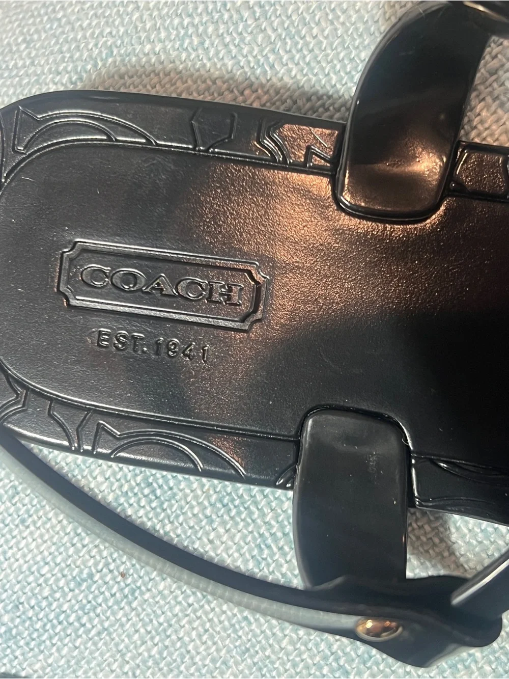 COACH Pier Shiny Jelly T-Strap Charm Jelly Thong Sandals Flip Flops